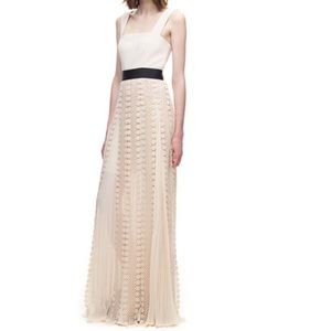 Self Portrait All Lace Pleated Maxi Gown 4 NWT